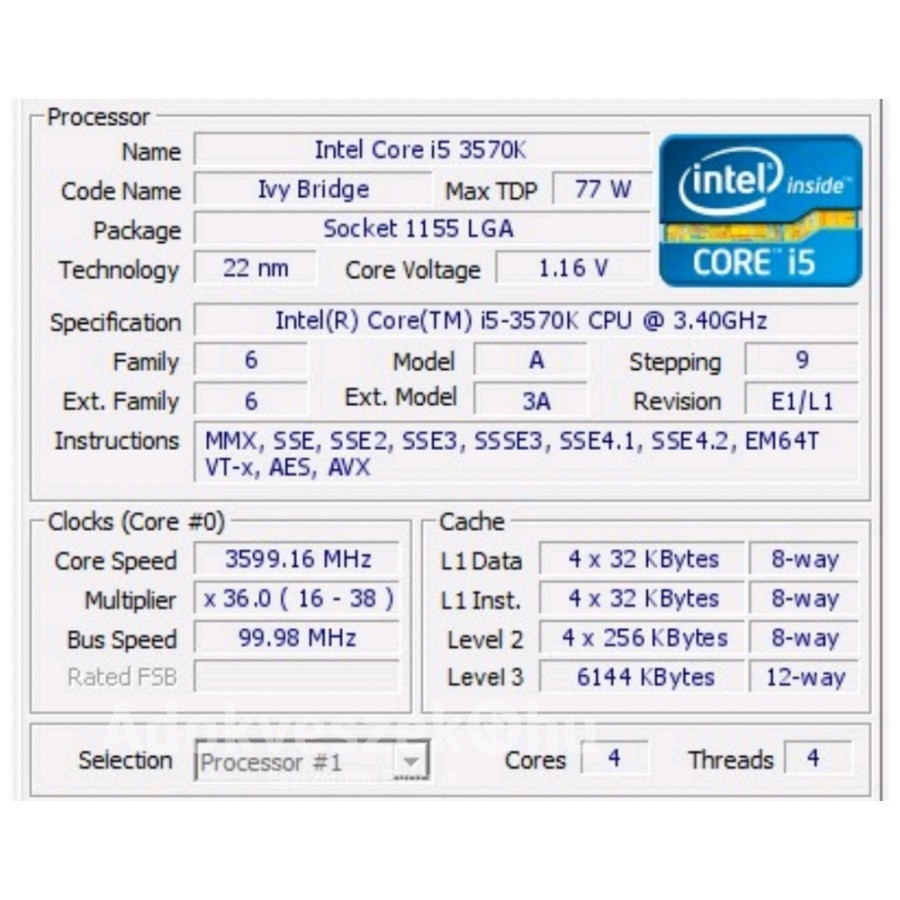 i5-3570K Processzor
