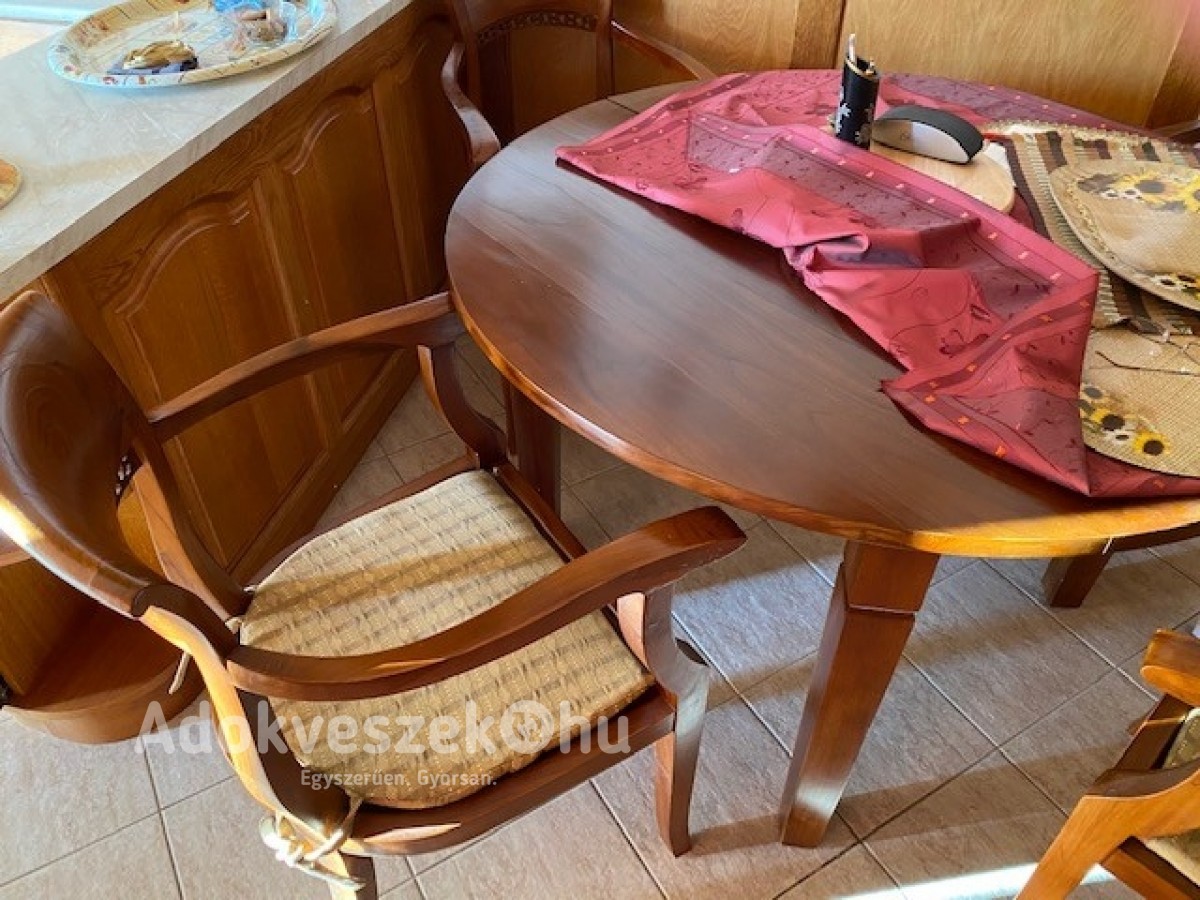 Étkező asztal(120 cm) +6 szék tikfa