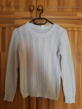 Halványrózsaszín basic kötött pulóver XS
