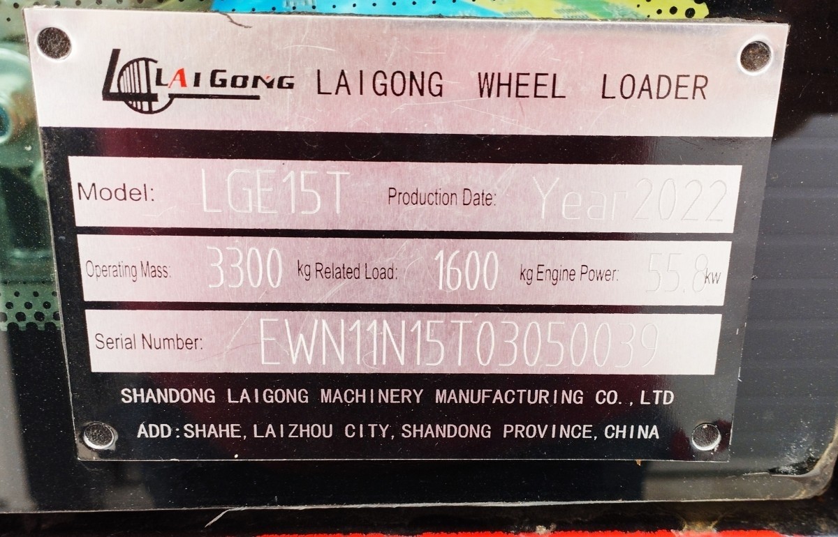 Laigong LgE15T homlokrakodó - Új!