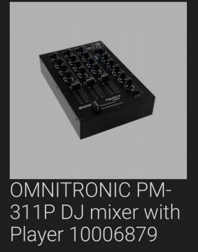 OMNITRONIC PM-311P DJ Mixer With Player – 3 Csatornás Dj...