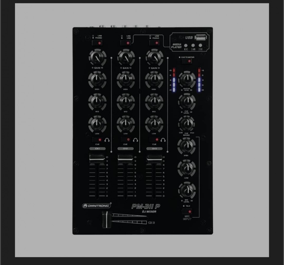 OMNITRONIC PM-311P DJ Mixer With Player – 3 Csatornás Dj Keverõpult, Beépített MP3 Lejátszóval