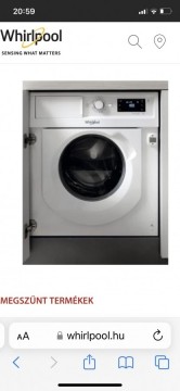Whirlpool beépíthető ÚJ mosógép