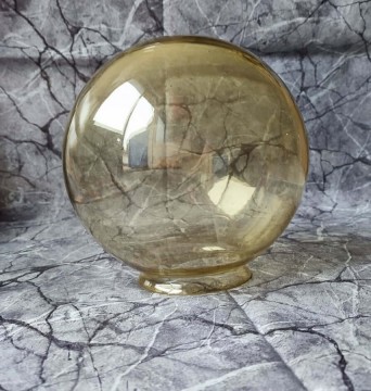 Gömb alakú kerti lámpa üveg bura-sárga (200 mm)
