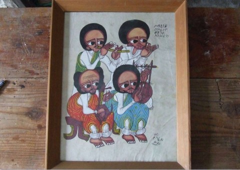 Tradicionális etióp olaj festmény Etiópia Afrika