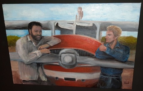 Bud Spencer Terence Hill akril festmény 45x30 cm