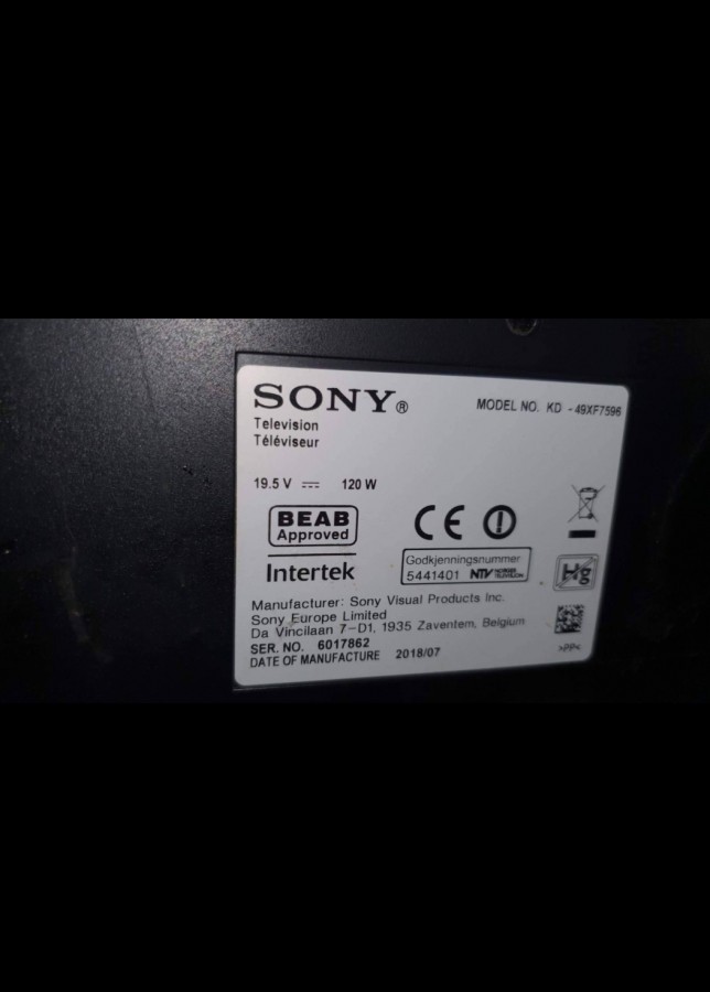 Sony Bravia KD-49XF7596 