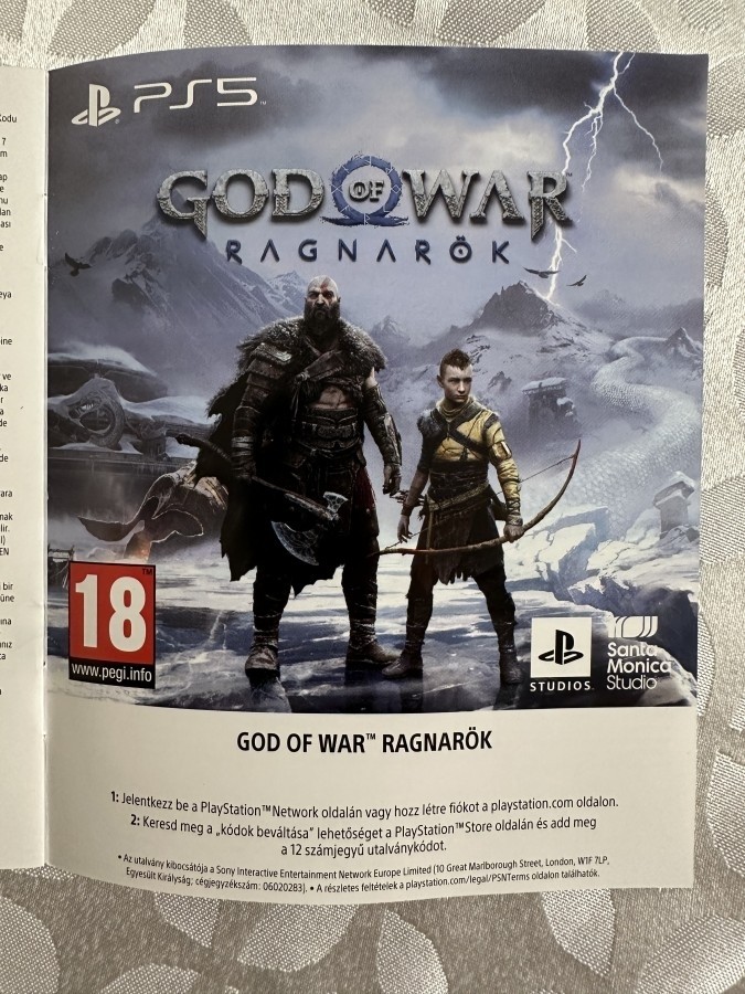 God Of War Ragnarök digitális kód