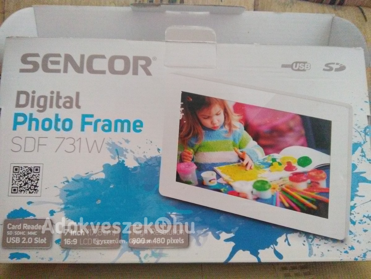 Új Sencor Digitális fényképkeret (eredeti csomagolásban, 7 Inch=17,8cm) 