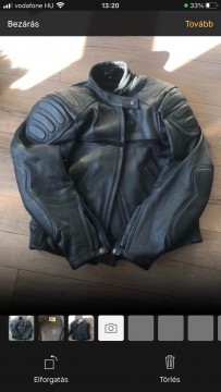  36-os protektoros bőr kabát motoros Cafe- Racer