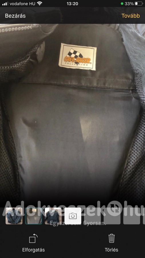  36-os protektoros bőr kabát motoros Cafe- Racer