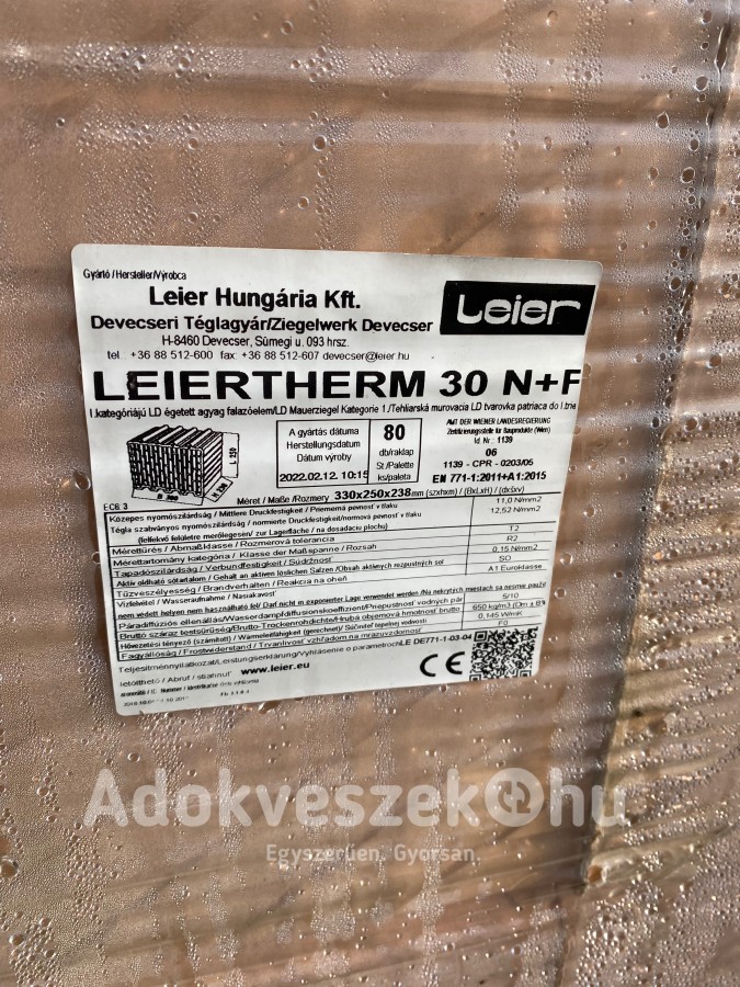 Leier Leiertherm 30 N+F falazótégla