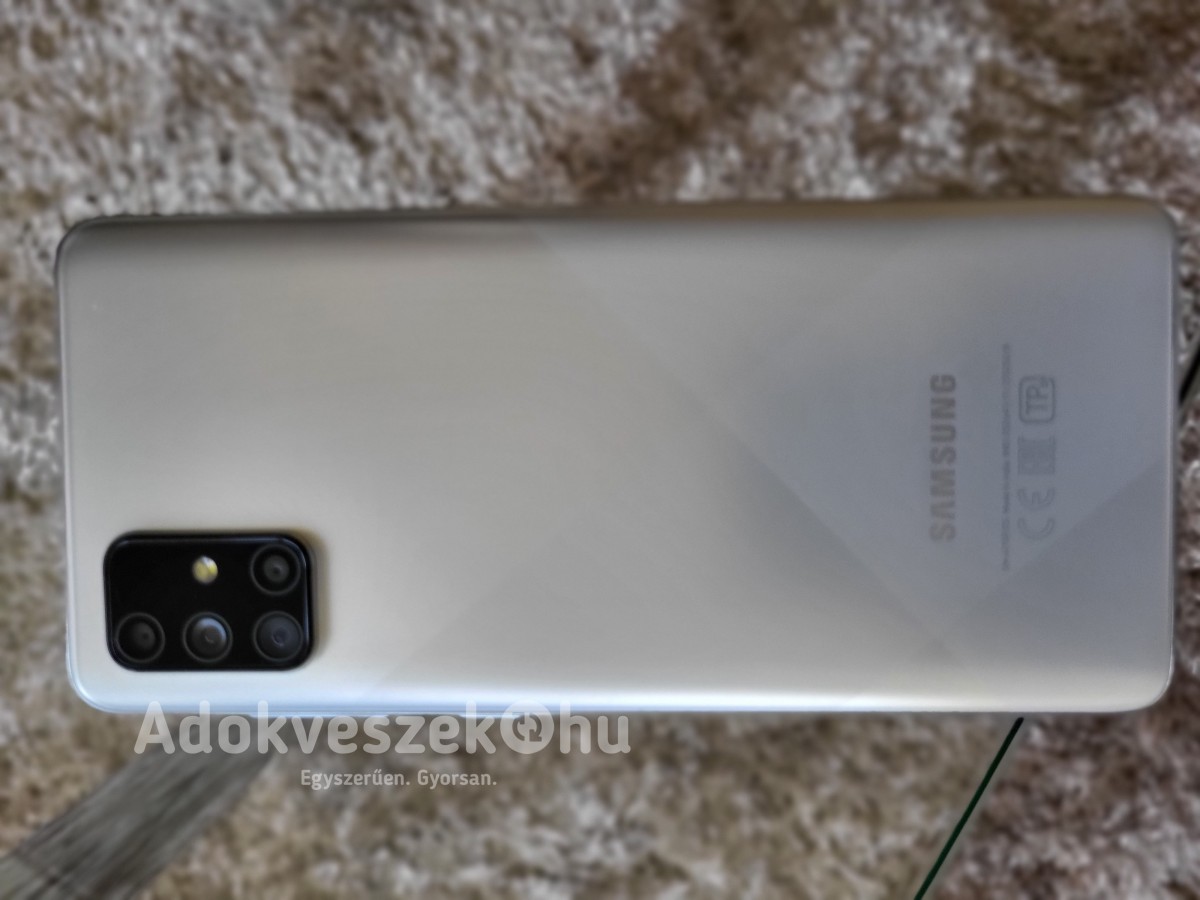 Samsung Galaxy A71 használt szürke színben.  A képeken látható közel kifogástalan állapotban, karcmentes.