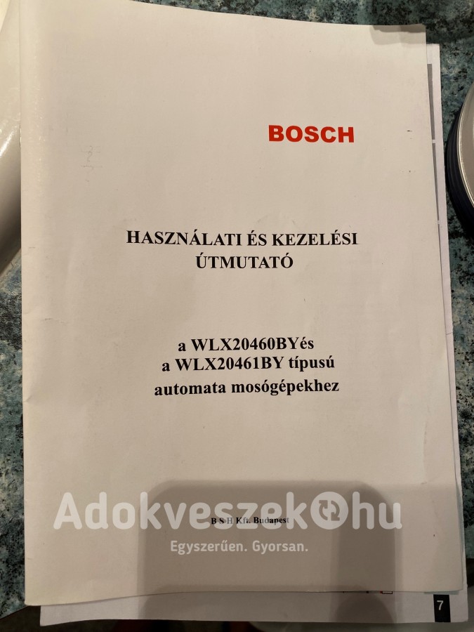 Bosch mosógép ALKATRÉSZNEK