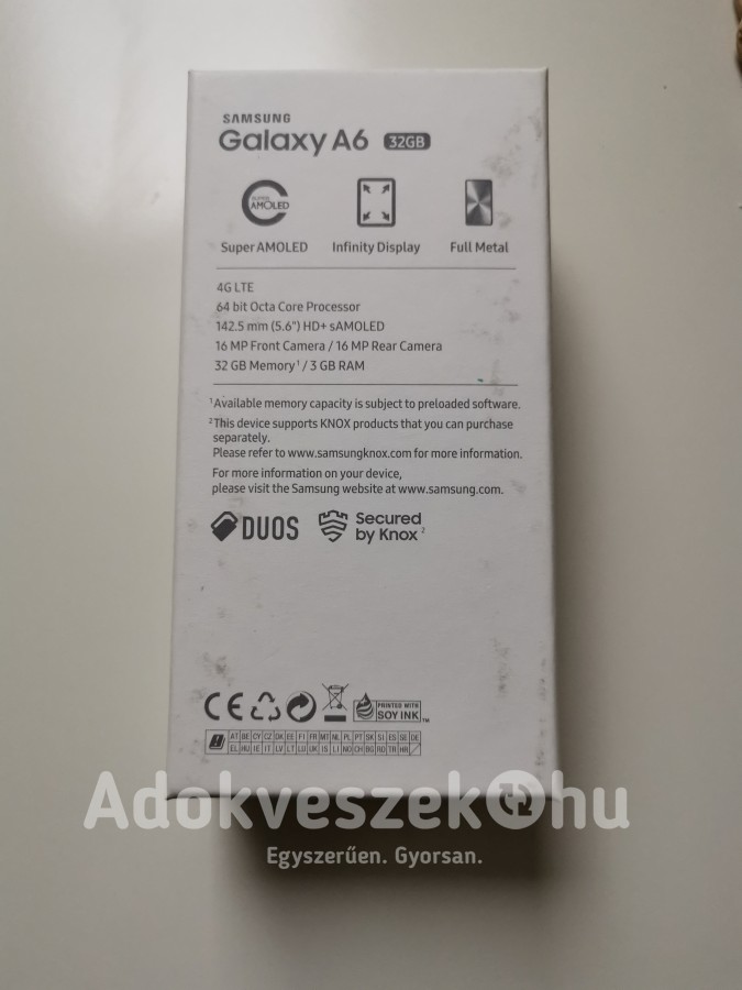 Eladó Samsung galaxy A6 Dual SIM