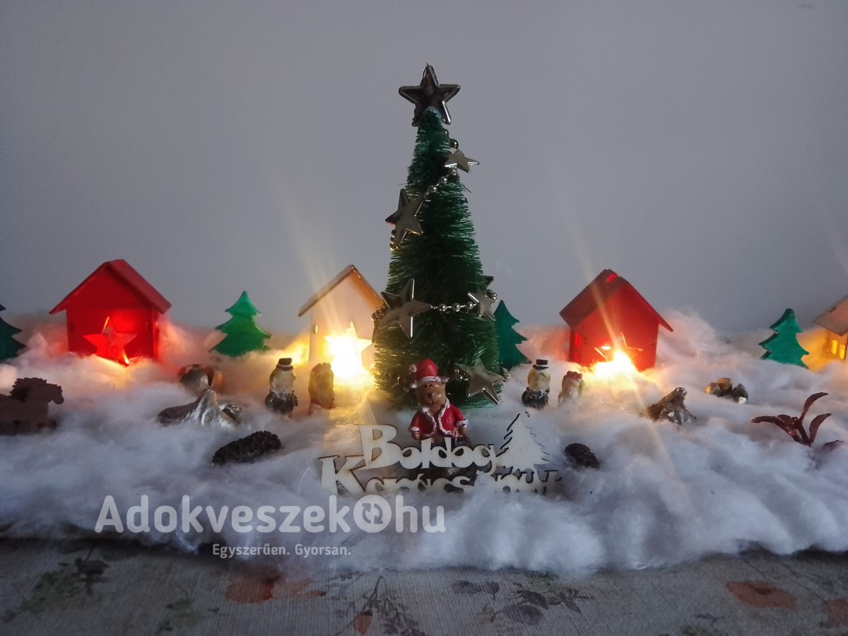 Karácsonyi falu jelenet 