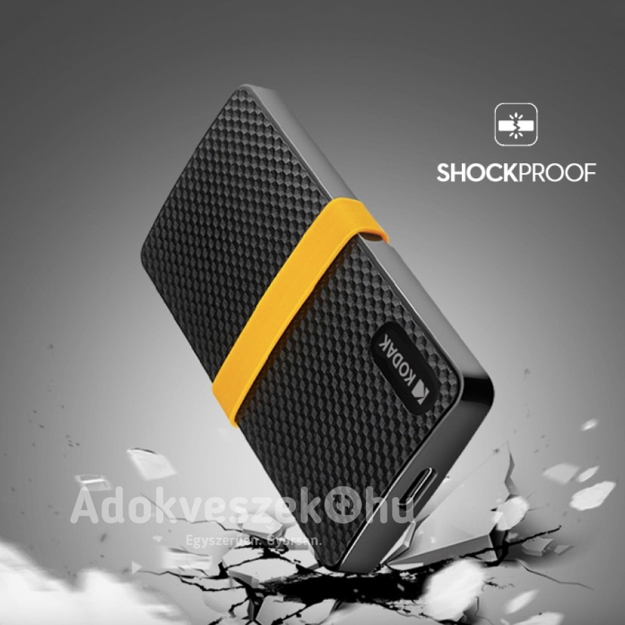 Új, KODAK® x200 külső SSD merevlemez 256GB USB-C 3.1 remek áron!