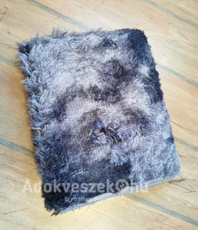 Új, puha bolyhos plüss szőnyeg, barnás-szürke, 80x160 cm