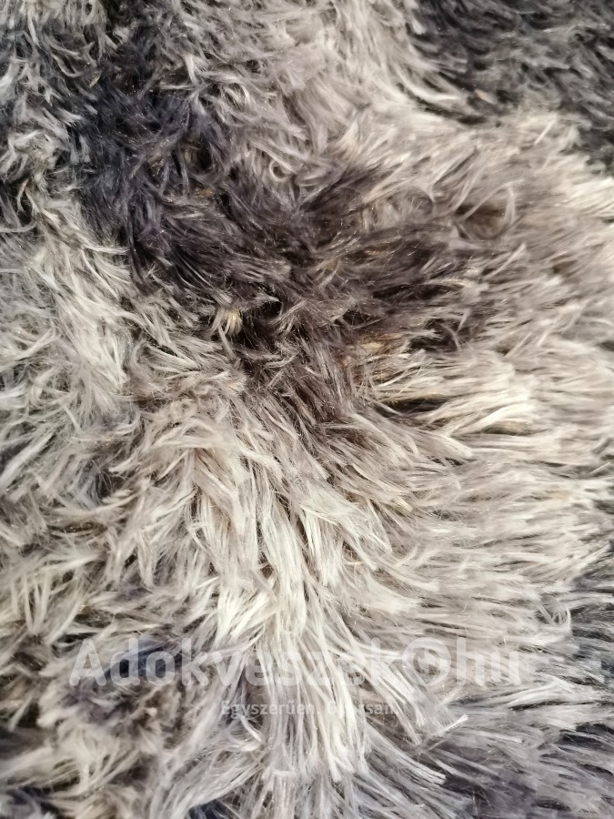 Új, puha bolyhos plüss szőnyeg, barnás-szürke, 80x160 cm