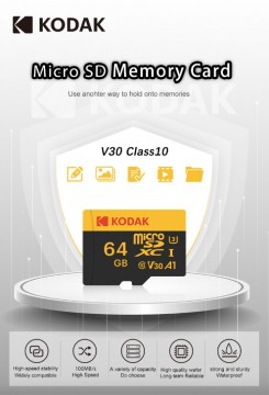Új, Kodak® Micro SDXC memóriakártya, 64 GB, Class 10 fél ár...