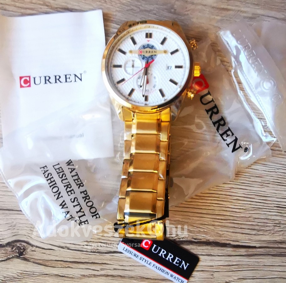 Új, Curren® rozsdamentes acél férfi óra  dátumkijelzővel és funkcionális kronográffal
