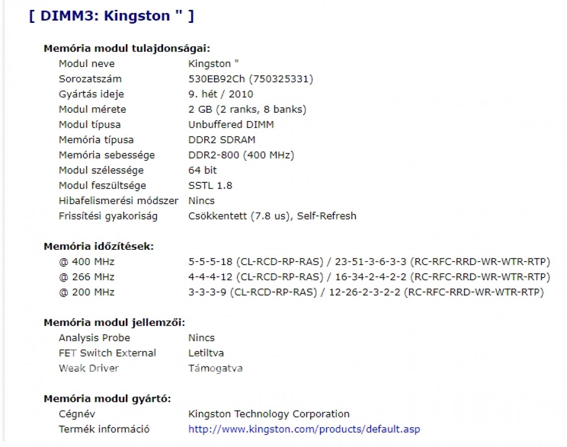 Kingston 2x2Gb DDR2 800MHz