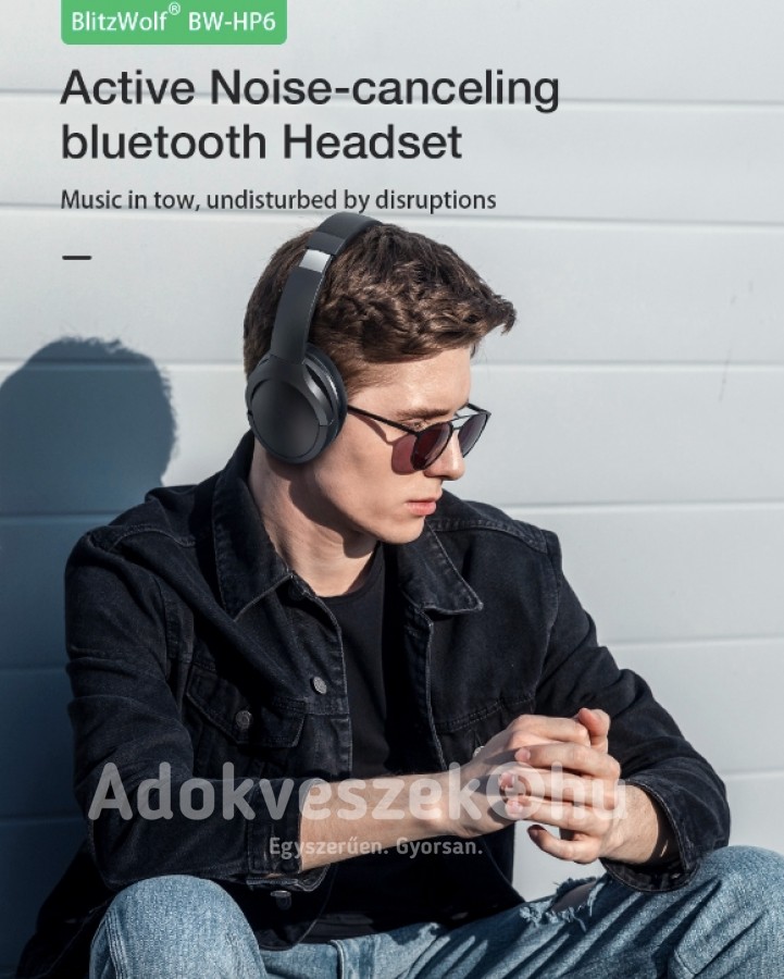 Új, BlitzWolf® BW-HP6 ANC Bluetooth fejhallgató -40%!