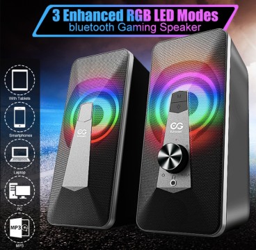 Új, ELEGIANT® 2.0 PC hangszórók 10 W-os sztereó hanggal, RGB...