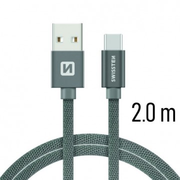 Adatkábel Swissten textil USB-C konnektorral és gyorstöltés...