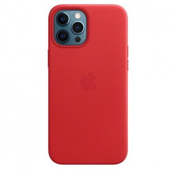 Apple iPhone 12 Pro Max Leather Case with MagSafe, (PRODUCT) red