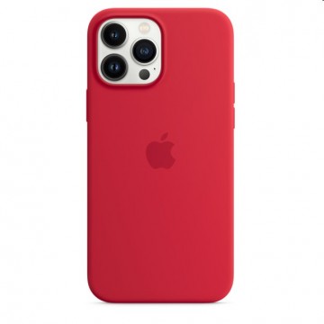Apple iPhone 13 Pro Max Silicone Case with MagSafe, (PRODUCT)RED
