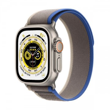 Apple Watch Ultra GPS + Cellular 49mm Titanium Case with Blue/Gray...
