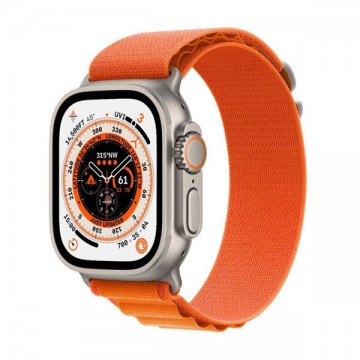 Apple Watch Ultra GPS + Cellular 49mm Titanium Case with Orange Alpine...