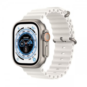 Apple Watch Ultra GPS + Cellular 49mm Titanium Case with White Ocean...