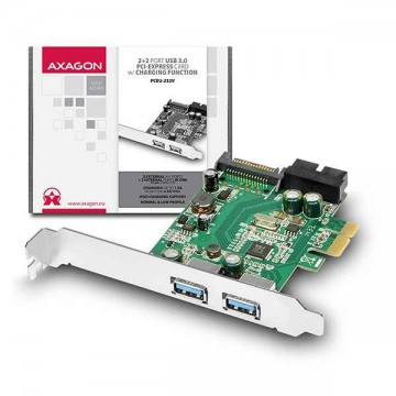 AXAGON PCEU-232V PCIe Adapter 2+2x USB3.0 UASP VIA + LP - PC