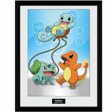 Bekeretezett poszter Kanto Starters (Pokémon)