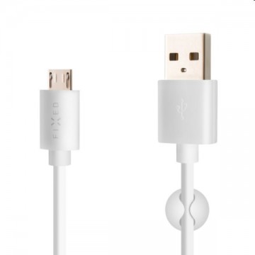 FIXED Adat- és töltőkábel USB/micro USB, 20 W, 1 m, fehér