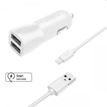 FIXED Autós töltő Smart Rapid Charge 2x USB kábellel USB/Lightning...
