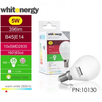 LED izzó WhiteEnergy - E14 - 5W - 396 lm, meleg fehér - 3000K