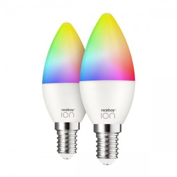 LED smart izzókészlet Niceboy ION SmartBulb RGB E14 Set (2 db)