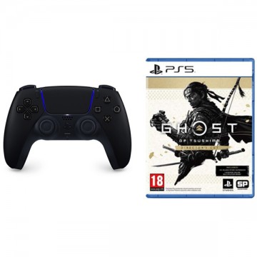 PlayStation 5 DualSense Wireless Controller, midnight black + Ghost of...