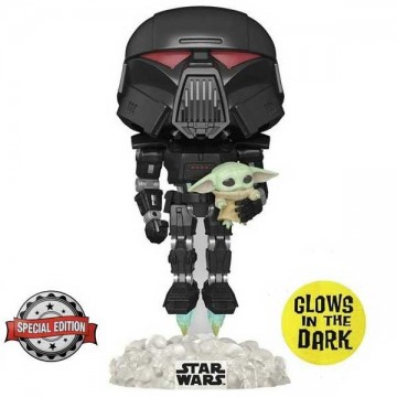 POP! Dark Trooper with Grogu (Star Wars) Special Edition (Glows in The...