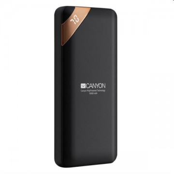 Powerbank Canyon digitális kijelzővel USB-C 10000 mAh, fekete