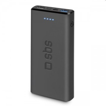 SBS Powerbank 10000 mAh, 2x USB, 2,1 A, fekete