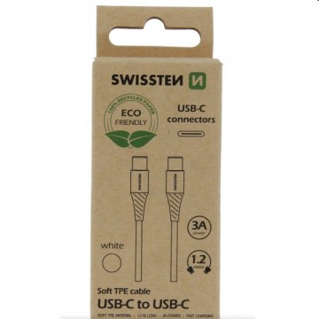 Swissten Data Cable USB-C / USB-C 1.2 m, fehér
