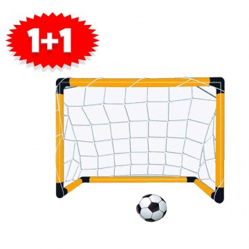 2 db felállítható focikapu - labdákkal és pumpával / 46x31x25 cm