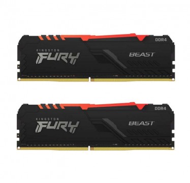 32GB 2666MHz DDR4 RAM Kingston Fury Beast RGB CL16 (2x16GB) (KF42...