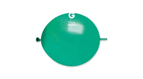 33 cm-es bóbitás metál sötetzöld gumi léggömb - 100 db / csomag