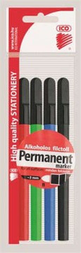 Alkoholos marker készlet, OHP, 2-3 mm, B, ICO, 4 különböző szín...