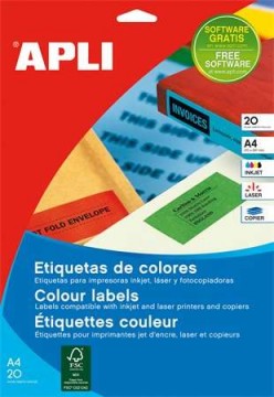 APLI Etikett, 70x37 mm, színes, APLI, zöld, 480 etikett/csomag